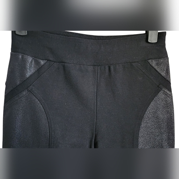 INC International Concepts Black Stretch Knit Pants Insets Women's 0 - Picture 5 of 9